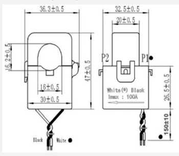 WST-16F(100A) 외형 치수도